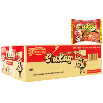 ACECOOK SiuKay Mì Xào Vị Bò Cực Cay (127g x 24 gói)