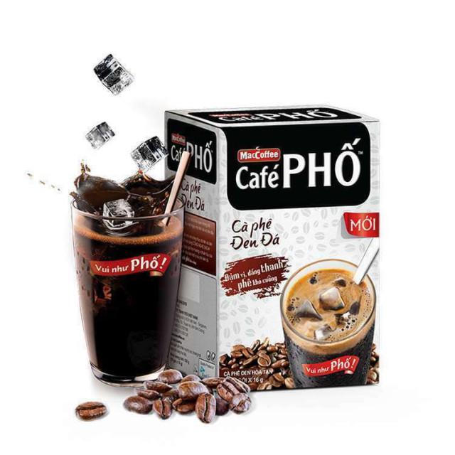 Café Phố Café Đen Đá (Hộp) (16g × 10 gói)