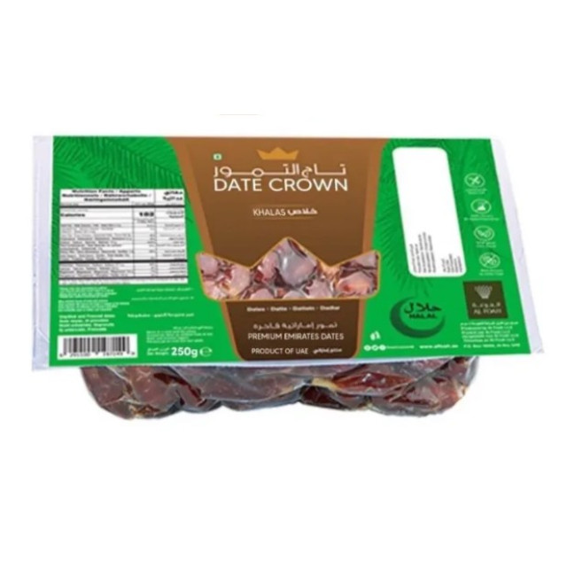 Chà là Kurma Date Crown Khalas 250g đóng gói hút chân không nhiệt (dạng lớn)