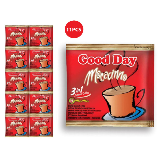 Cà phê hòa tan Good Day 3 trong 1 vị Mocacinno - 11 gói x 20g