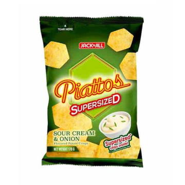Jack n Jill Piattos cỡ lớn vị kem chua & hành (170g)