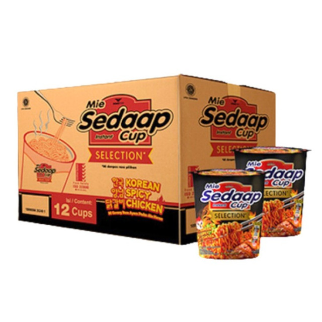 Mie Sedaap Mì ly vị cay kiểu Hàn Quốc (75g x 12 ly)