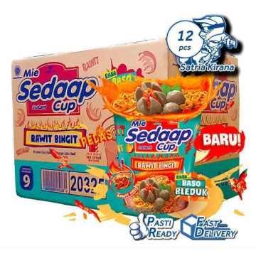 Mie Sedaap Mì ly vị bò cay (77g x 12 ly)