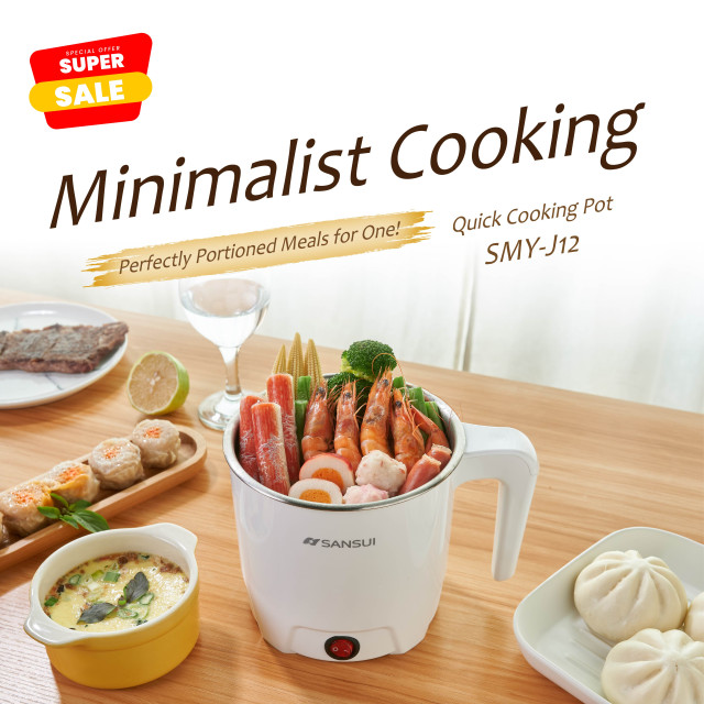 SANSUI Nồi nấu thực phẩm đa năng 1.2L (có giá hấp trứng)
