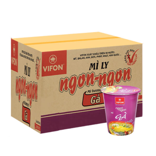 Mì ăn liền vị gà Vifon (60g x 24 ly) 